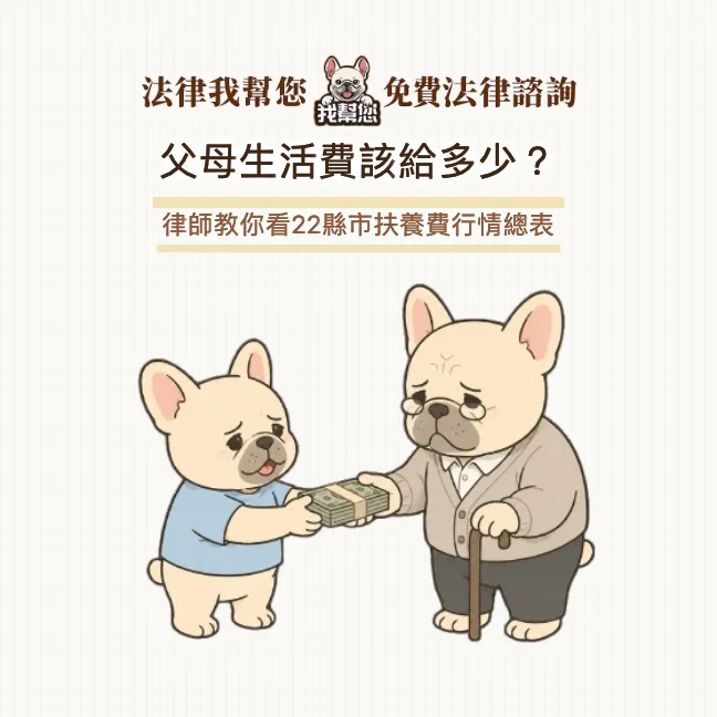 父母生活費該給多少？律師教你看22縣市扶養費行情總表
