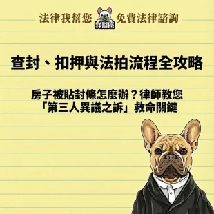 查封、扣押與法拍流程全攻略：房子被貼封條怎麼辦？律師教您「第三人異議之訴」救命關鍵