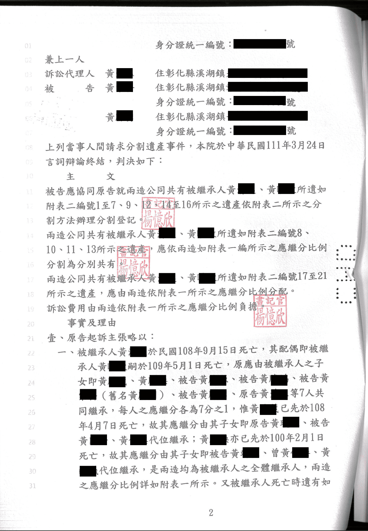 免費法律諮詢案例-2025/01/18、遺產分配爭執訴請分割勝訴、紀孫瑋律師
