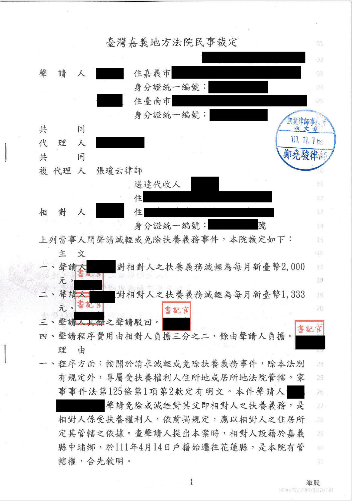 減輕扶養義務勝訴案例