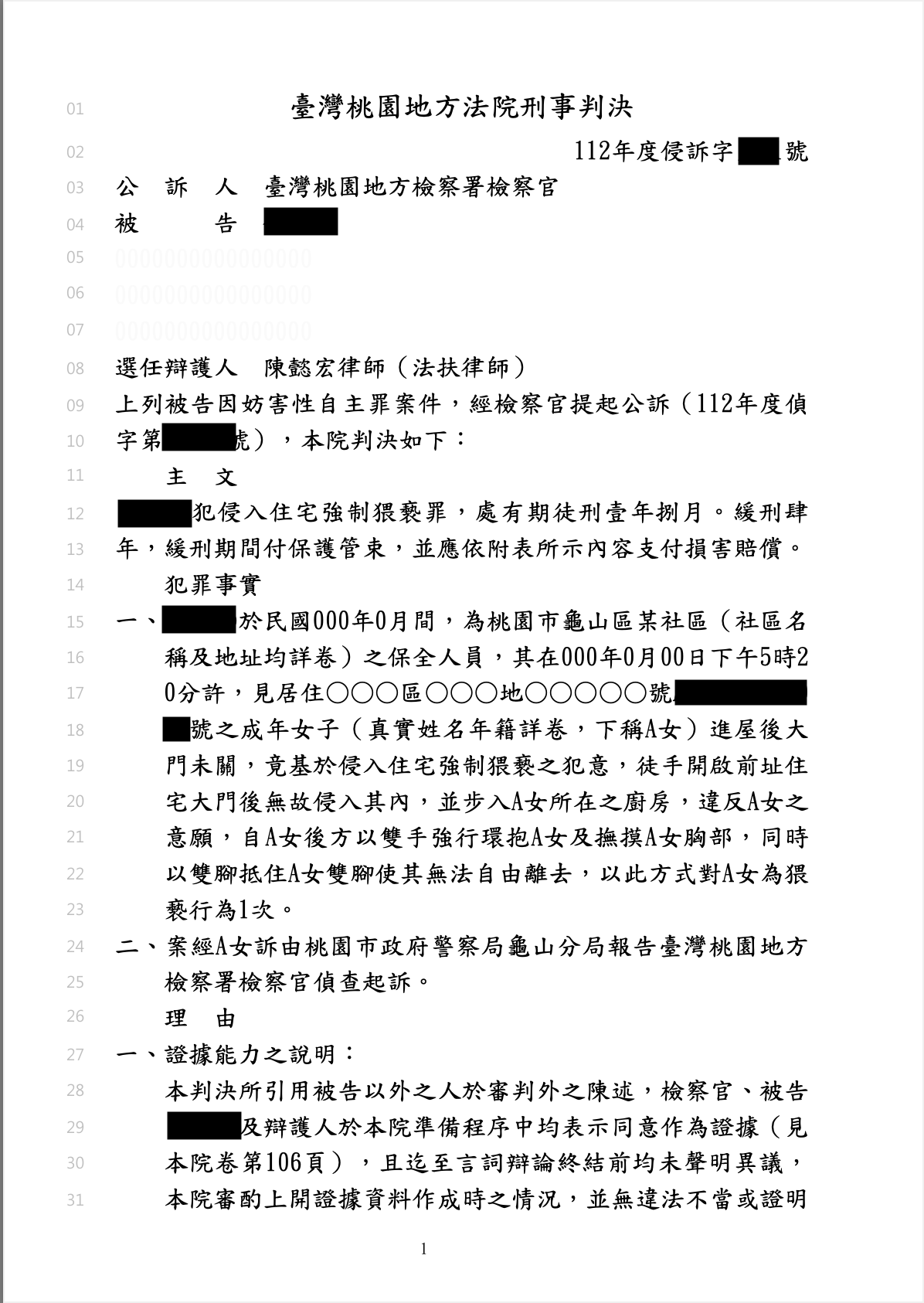 侵入住宅猥褻案獲緩刑