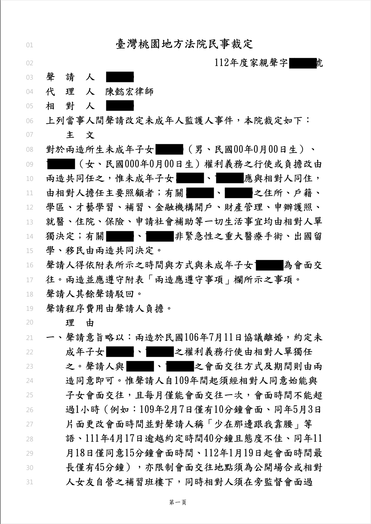 子女監護權改定成功