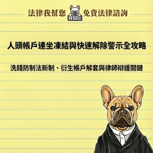 人頭帳戶連坐凍結與快速解除警示全攻略：洗錢防制法新制、衍生帳戶解套與律師辯護關鍵