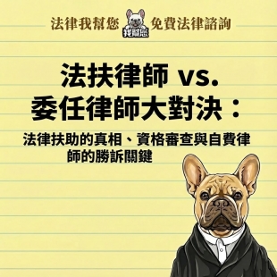 法扶律師 vs. 委任律師大對決：法律扶助的真相、資格審查與自費律師的勝訴關鍵