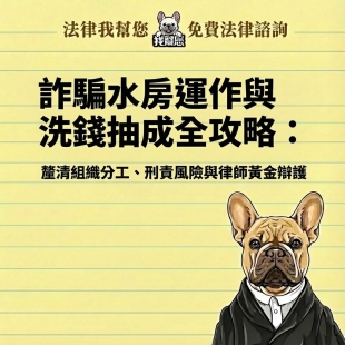 詐騙水房運作與洗錢抽成全攻略：釐清組織分工、刑責風險與律師黃金辯護