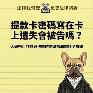 提款卡密碼寫在卡上遺失會被告嗎？人頭帳戶詐欺與洗錢防制法無罪辯護全攻略