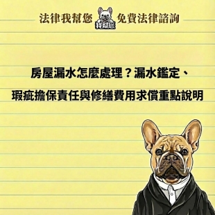 文字用「房屋漏水怎麼處理？漏水鑑定、瑕疵擔保責任與修繕費用求償重點說明」取代 ，畫質維持高清，文字像上面的排列方式 