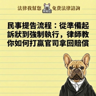 民事提告流程：從準備起訴狀到強制執行，律師教你如何打贏官司拿回賠償