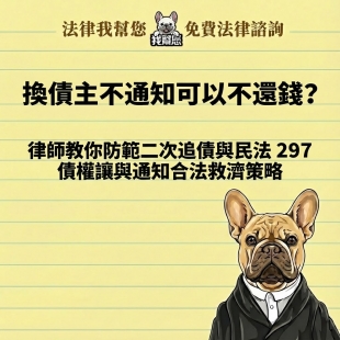 換債主不通知可以不還錢？律師教你防範二次追債與民法 297 債權讓與通知合法救濟策略